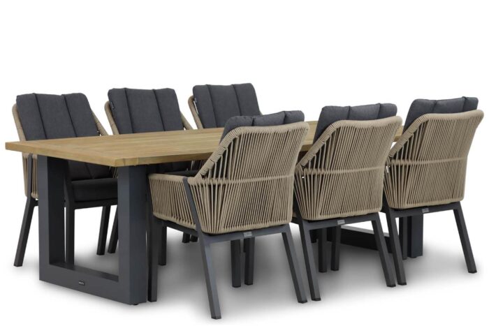 Lifestyle Garden Furniture Verona/Talai 240 cm dining tuinset 7-delig – Taupe-naturel-bruin