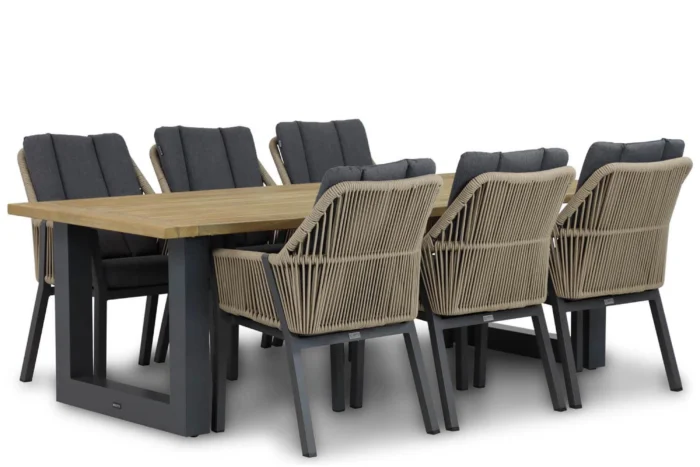 Lifestyle Garden Furniture Verona/Talai 240 cm dining tuinset 7-delig - Taupe-naturel-bruin