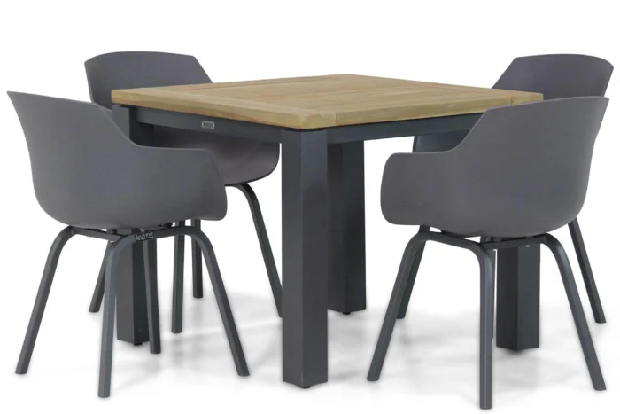 Lifestyle Garden Furniture Salina/Veneto 90 cm dining tuinset 5-delig - Grijs-antraciet