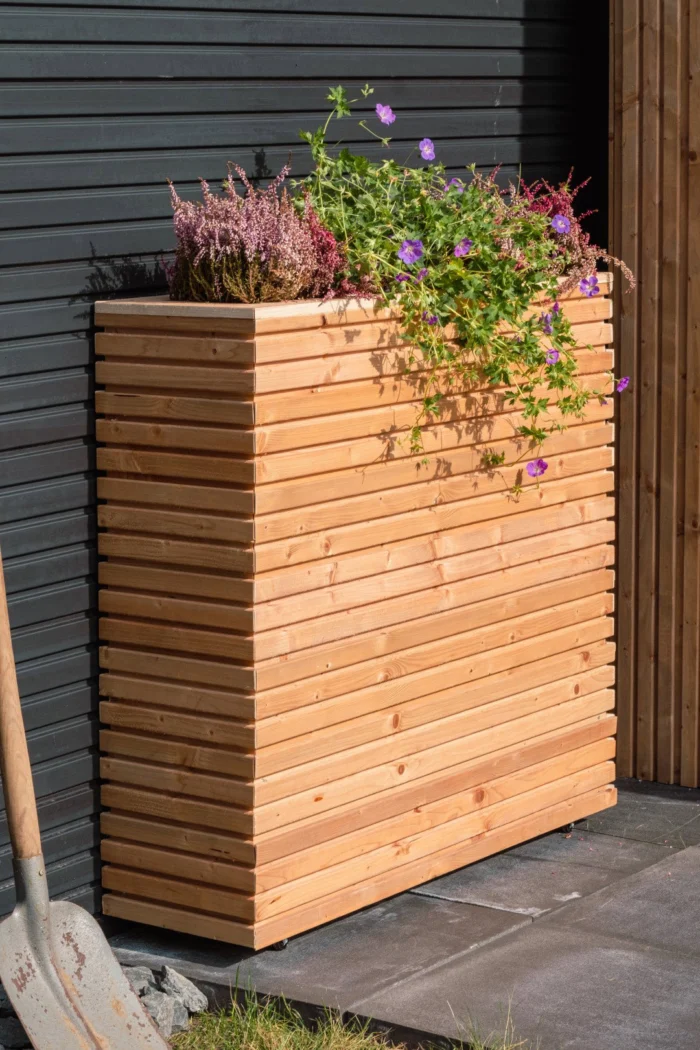 Tuindeco Bloembak RCW Krefeld 30x90x80 cm / op wieltjes - hout