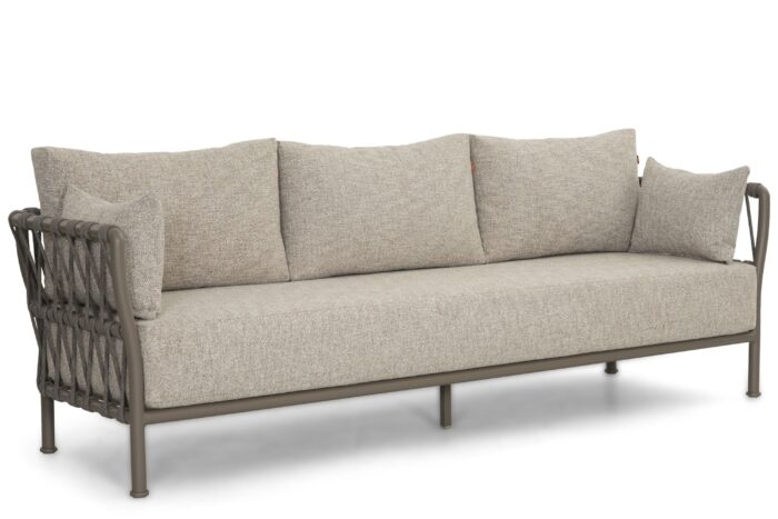 Santika Furniture Miyoura lounge tuinbank 3-zits – Taupe-naturel-bruin