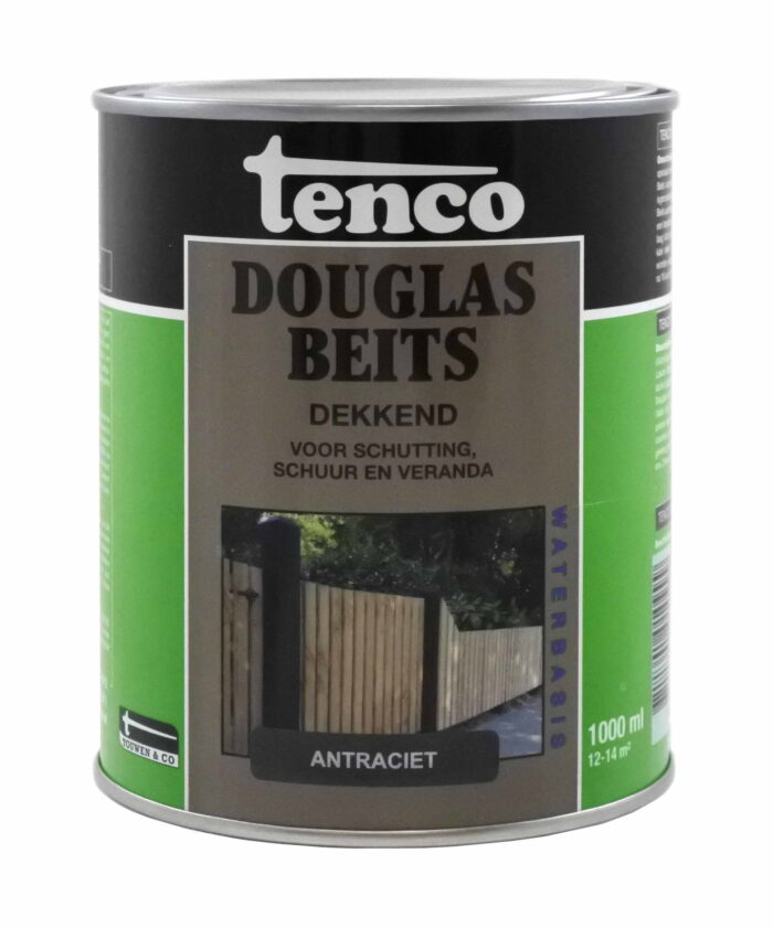 Tenco Douglas beits dekkend antraciet 1l verf/beits – zwart