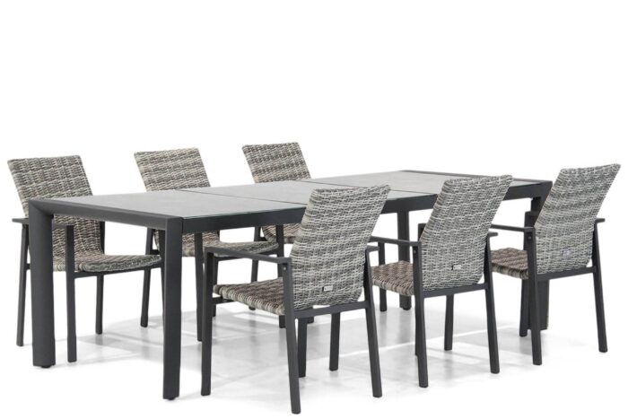 Lifestyle Garden Furniture Upton/Forest 240 cm dining tuinset 7-delig – Grijs-antraciet