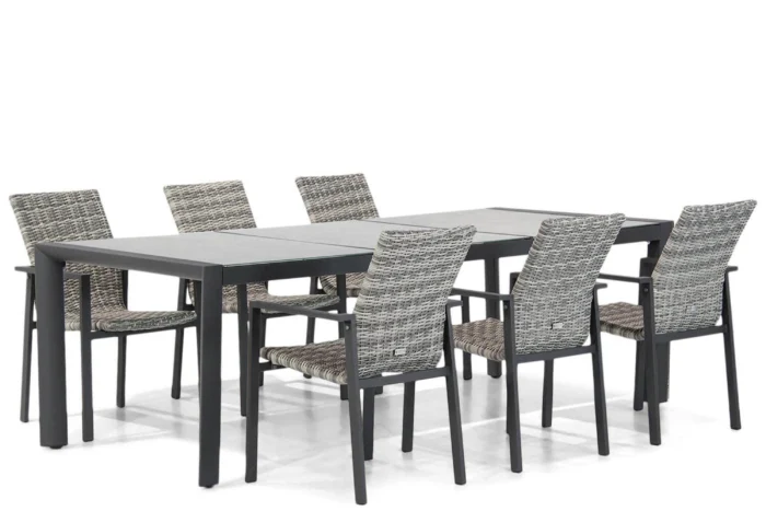 Lifestyle Garden Furniture Upton/Forest 240 cm dining tuinset 7-delig - Grijs-antraciet