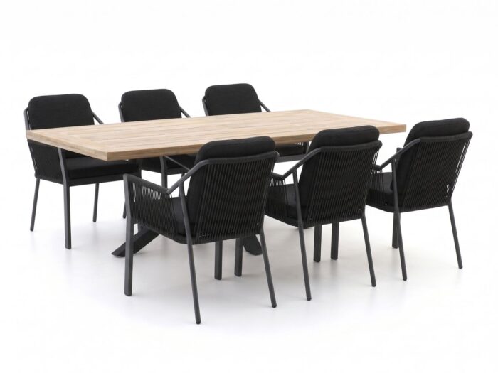 Tierra Outdoor Liv/Montorio 220cm dining tuinset 7-delig stapelbaar Laagste prijsgarantie!