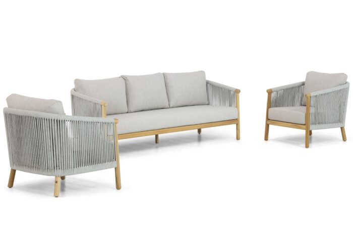Lifestyle Garden Furniture Bloom stoel-bank loungeset 3-delig – Grijs-antraciet