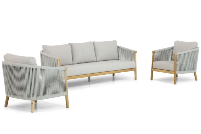 Lifestyle Garden Furniture Bloom stoel-bank loungeset 3-delig - Grijs-antraciet