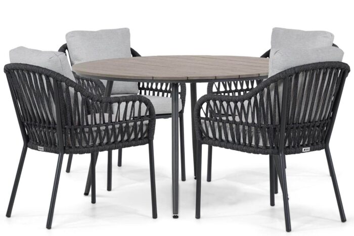 Coco Puerto/Matale 125 cm dining tuinset 5-delig – Grijs-antraciet