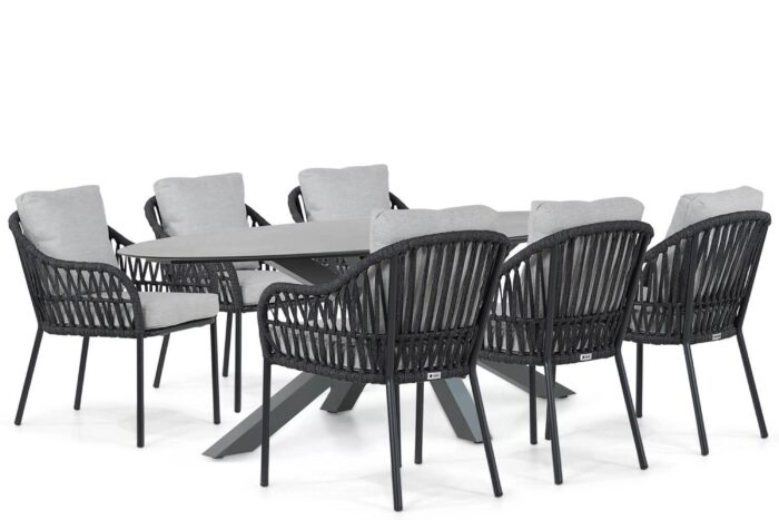 Coco Puerto/Ellisse 240 cm dining tuinset 7-delig – Grijs-antraciet