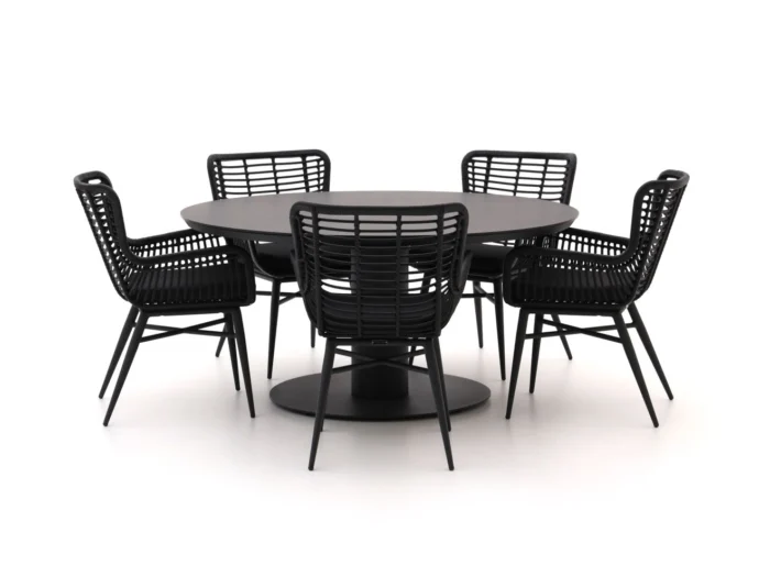 Intenso Furniture Asti/La Fonte Ø150cm dining tuinset 6-delig - Grijs