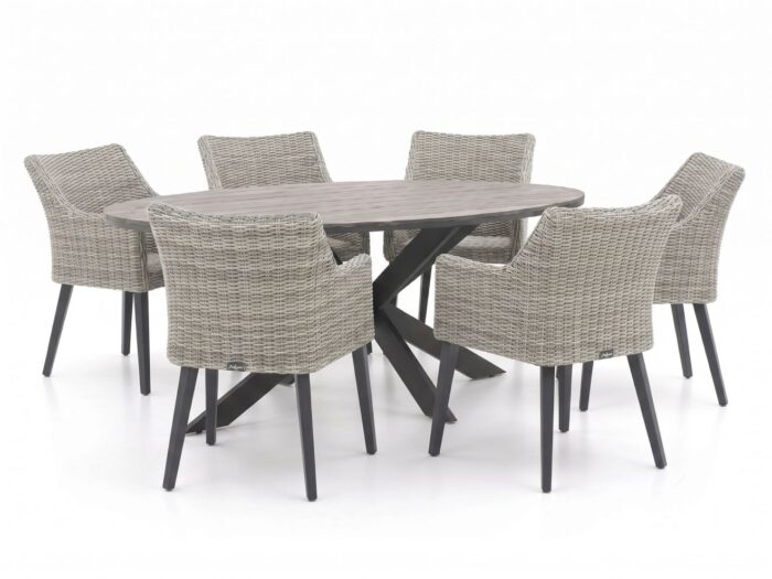 Manifesto Furniture Matese/Fidenza ovaal 180cm dining tuinset 7-delig