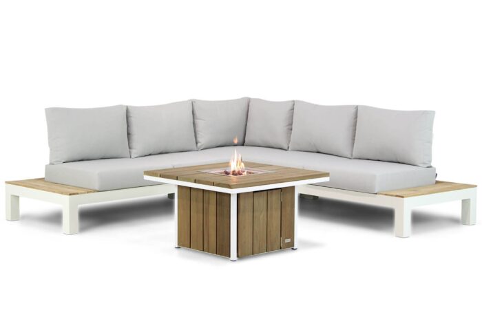Lifestyle Garden Furniture Ravalla/Seaside 90 cm hoek loungeset 4-delig – Wit