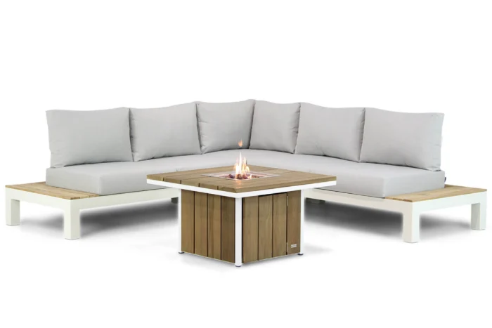 Lifestyle Garden Furniture Ravalla/Seaside 90 cm hoek loungeset 4-delig - Wit