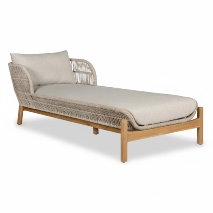 BUITEN living Braga ligbed | touw + hardhout | zand | 190cm