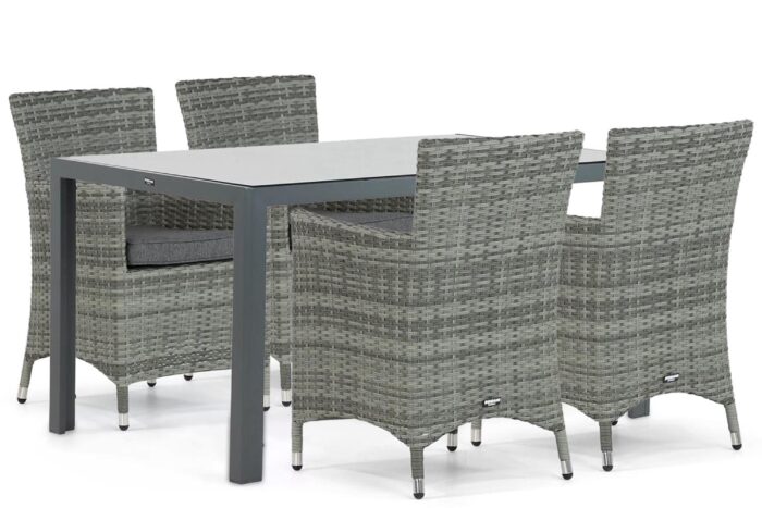 Domani Furniture Miami/Venustas 150 cm dining tuinset 5-delig – Grijs-antraciet