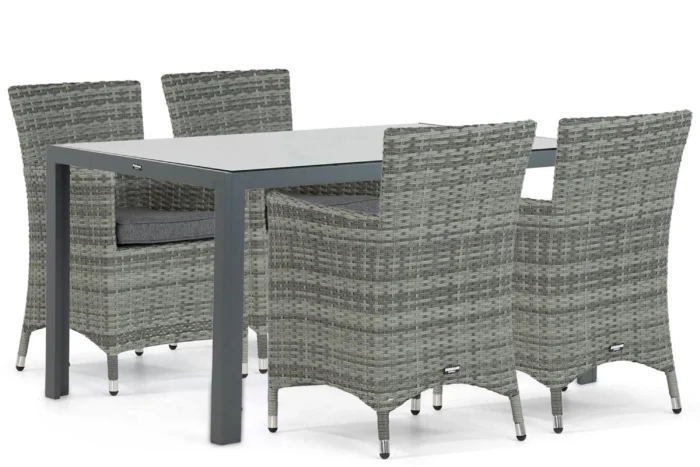Domani Furniture Miami/Venustas 150 cm dining tuinset 5-delig - Grijs-antraciet