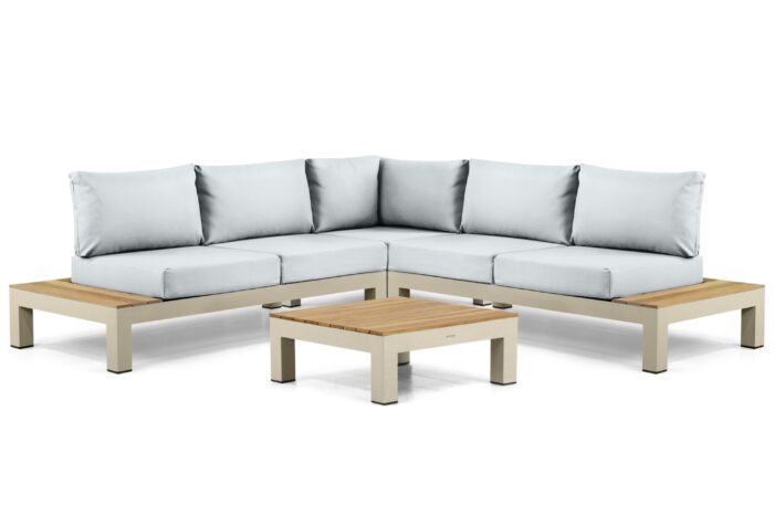 Lifestyle Garden Furniture Vittoria hoek loungeset 4-delig – Taupe-naturel-bruin