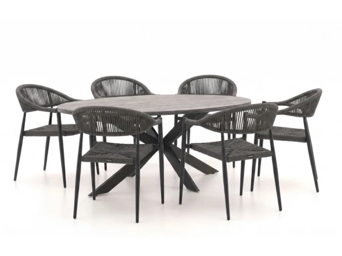 Manifesto Furniture Belpasso/Fidenza ovaal 180xcm dining tuinset 7-delig stapelbaar