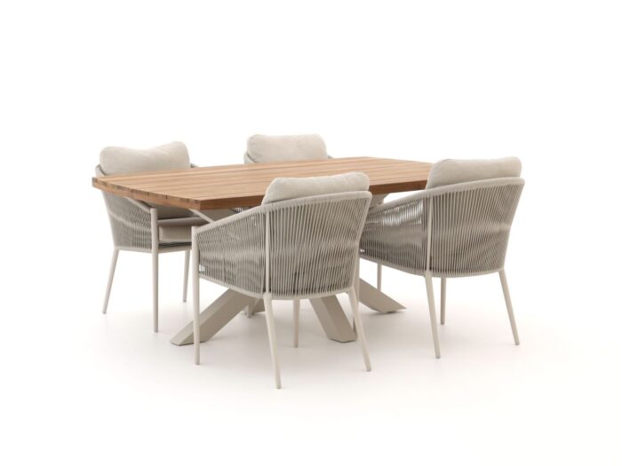 Bellagio tuinmeubelen + 10% kassakorting | Bellagio Mineo/Induno deens Ovaal 180cm dining tuinset 5-delig – Taupe