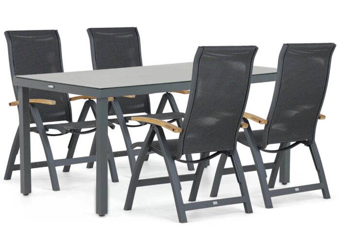 Presto Tarenta/Porto 160 cm dining tuinset 5-delig – Grijs-antraciet