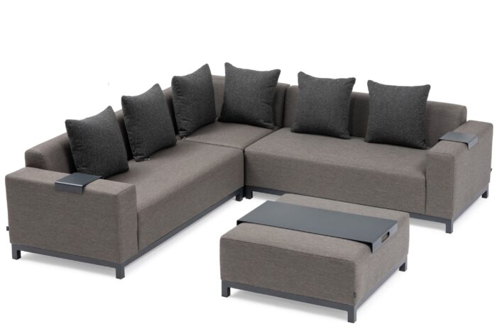 De Laan Projects Laan Soleil hoek loungeset 4-delig – Grijs-antraciet