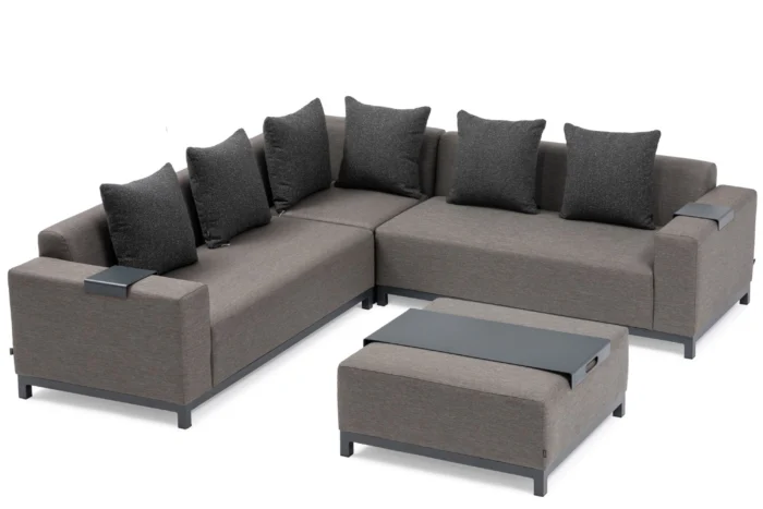 De Laan Projects Laan Soleil hoek loungeset 4-delig - Grijs-antraciet