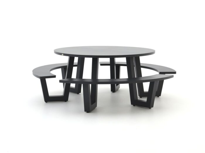 Bellagio tuinmeubelen Bellagio Cavoli picknicktafel ø150cm Laagste prijsgarantie! – Grijs
