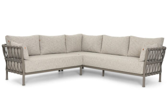 Santika Furniture Miyoura hoek loungeset 3-delig – Taupe-naturel-bruin
