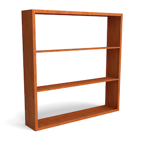 Geroba Egura cortenstaal houtopslag onderverdeling 3 vakken 2000x385x2000 mm – bruin