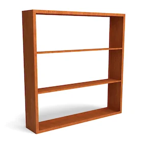 Geroba Egura cortenstaal houtopslag onderverdeling 3 vakken 2000x385x2000 mm - bruin