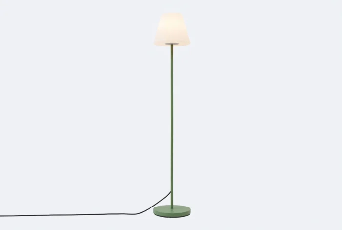Buiten vloerlamp groen met witte kap IP65 Virginia