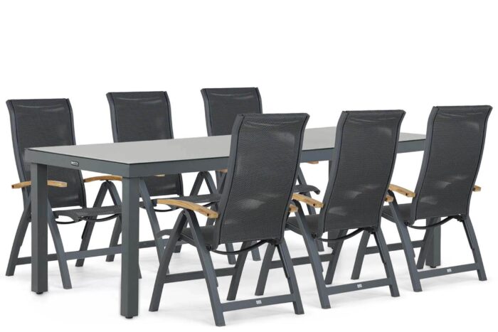 Presto Tarenta/Porto 220 cm dining tuinset 7-delig – Grijs-antraciet