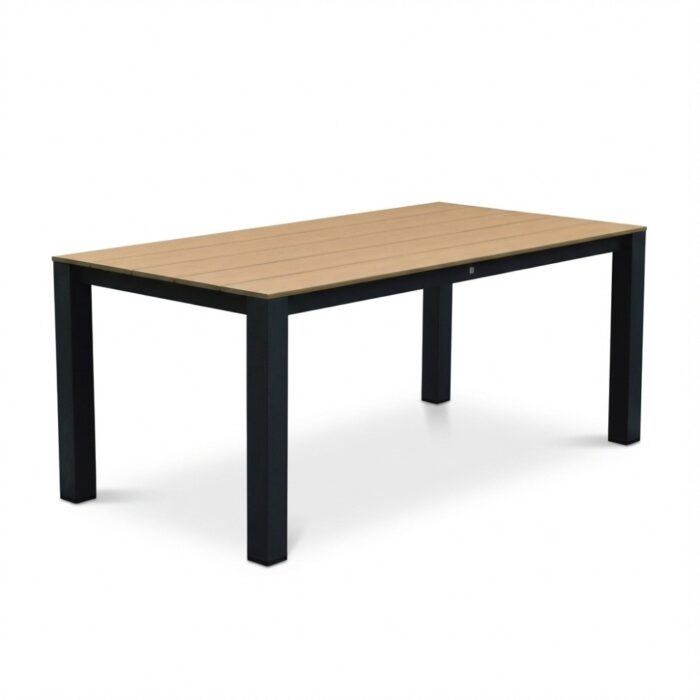 LUX outdoor living Manhattan dining tuintafel 4 personen | polywood + aluminium | Natural Wood/antraciet | 180cm