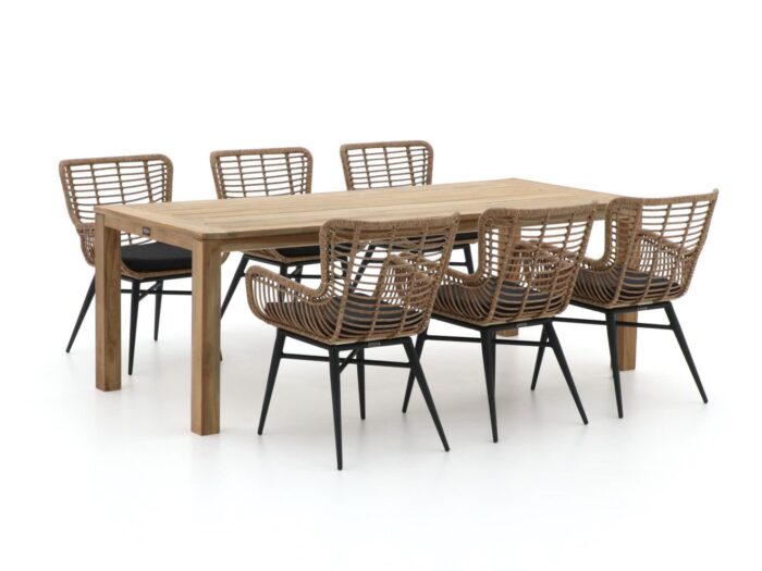 Intenso Furniture Intenso Asti/ROUGH-S 220cm dining tuinset 7-delig Laagste prijsgarantie! – Bruin