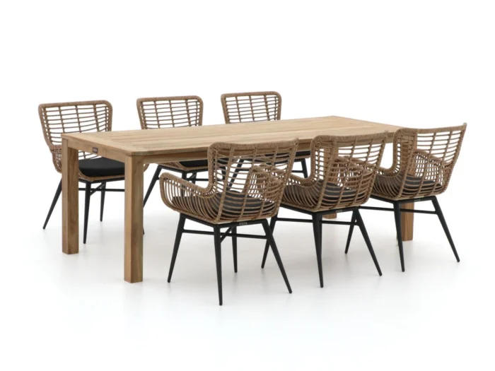 Intenso Furniture Asti/ROUGH-S 220cm dining tuinset 7-delig - Bruin