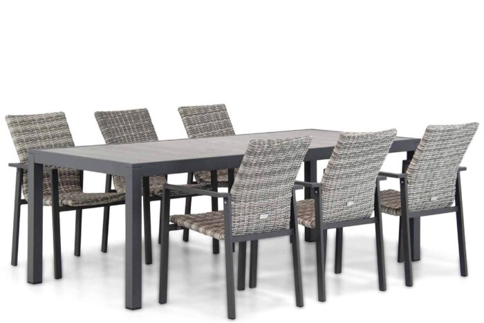 Lifestyle Garden Furniture Upton/Residence 220 cm dining tuinset 7-delig – Grijs-antraciet