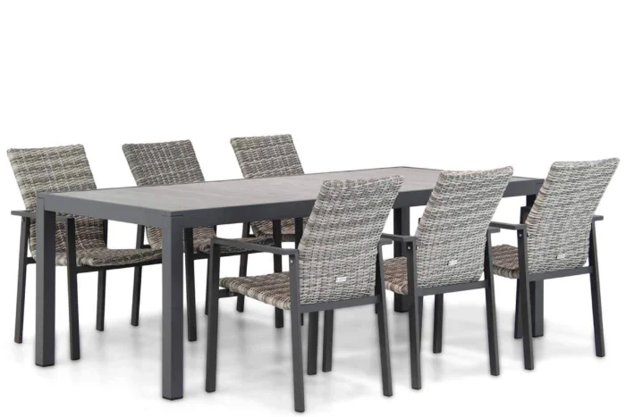 Lifestyle Garden Furniture Upton/Residence 220 cm dining tuinset 7-delig - Grijs-antraciet