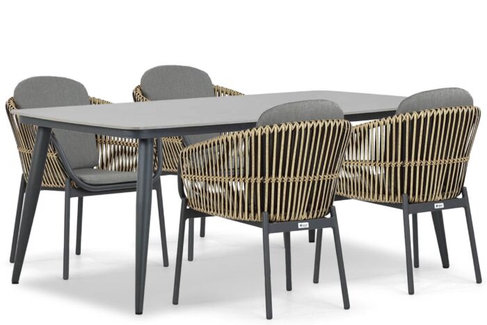 Coco Nathan/Vienna 180 cm dining tuinset 5-delig – Taupe-naturel-bruin