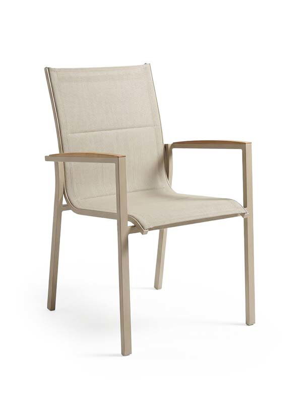 Tierra outdoor Foxx stapelstoel champagne teak