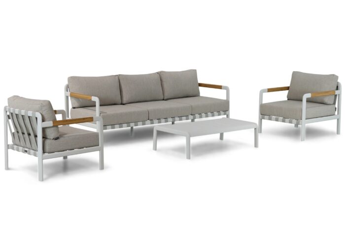 Coco Avellino stoel-bank loungeset 4-delig – Wit