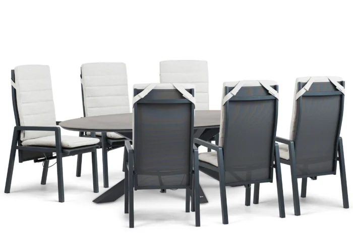 Lifestyle Garden Furniture Vivaro/Lunea 240x120 cm dining tuinset 7-delig - Grijs-antraciet