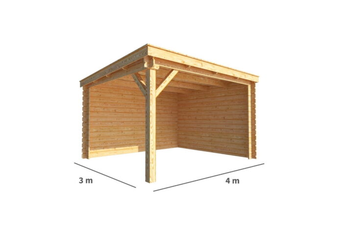 Warentuin collection Overkapping Els-Victoria 400 cm bij 300 cm diep lessenaarsdak – bruin