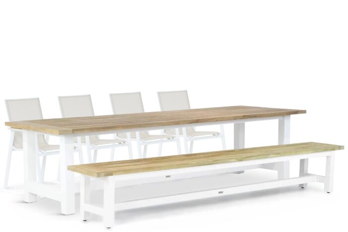 Lifestyle Garden Furniture Fiora/Los Angeles 300 cm dining tuinset 6-delig – Wit