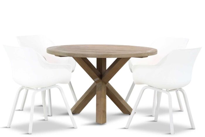 Hartman Sophie element/Sand city 120 cm dining tuinset 5-delig – Wit