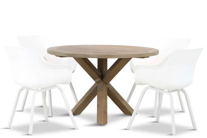 Hartman Sophie element/Sand city 120 cm dining tuinset 5-delig - Wit