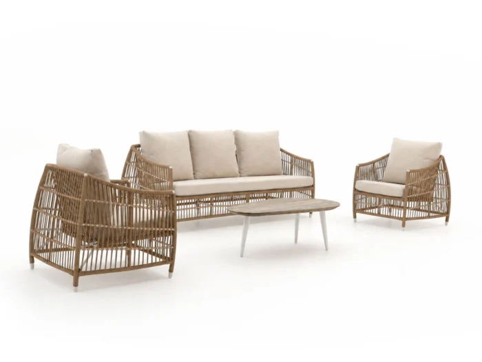 Manifesto Furniture + 10% kassakorting | Manifesto Ortello/ROUGH-K stoel-bank loungeset 4-delig 5-zits