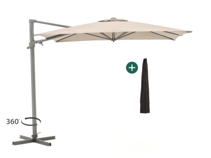 Shadowline Francisco zweefparasol 300x300cm Laagste prijsgarantie! – Taupe