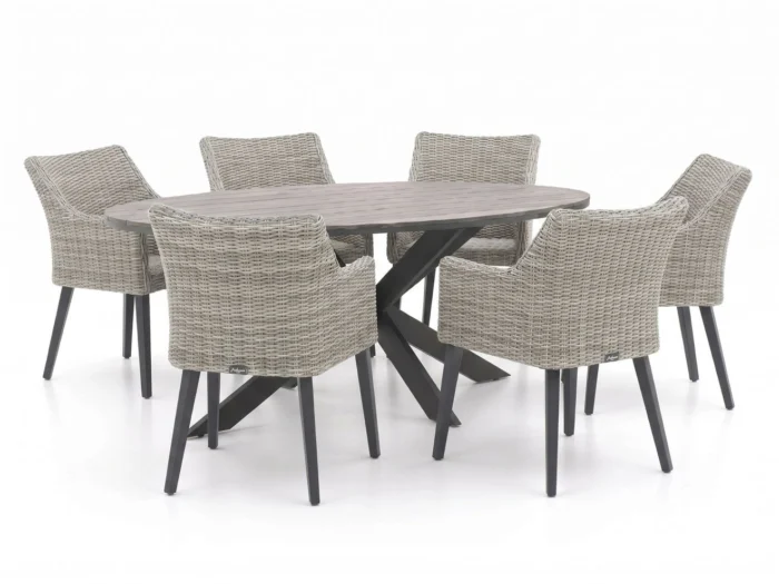 Manifesto Furniture Matese/Fidenza ovaal 180cm dining tuinset 7-delig