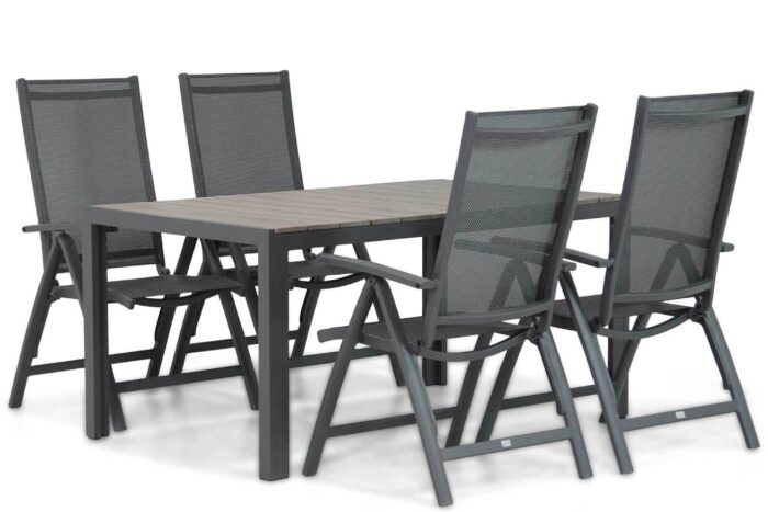Presto Vasto/Young 155 cm dining tuinset 5-delig – Grijs-antraciet
