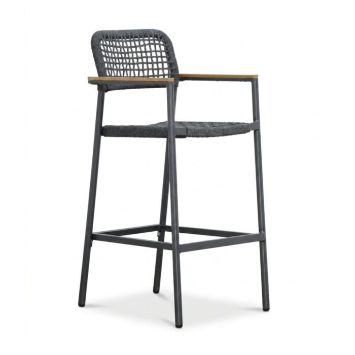 LUX outdoor living Denver dining barstoel | touw + aluminium | antraciet